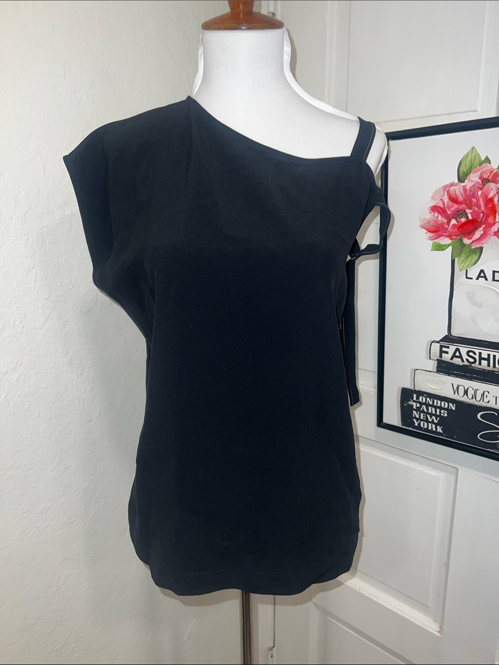 Helmut Lang Black Silk Tank with adjustable straps Size XS